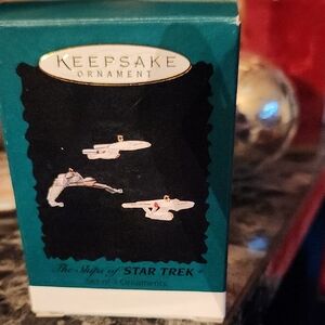 Keepsake Ornament Star Trek Ships Teal Box